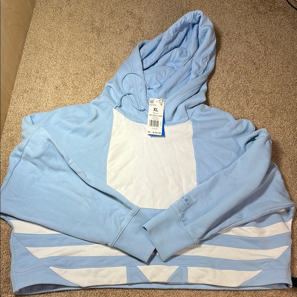 ** New with Tags** Women’s adidas “Originals” Light Blue and White Hoodie - Picture 3 of 5